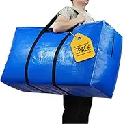 57 Gallon Extra Large Storage Bags, XXL Jumbo Moving Bags Heavy Duty, Storage Totes Moving Boxes Supplies for College, Foldable Duffle Bag for Travel, Christmas Tree Bag, 42x23x13.5inch - 2PACK