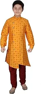 [Pro-Ethic Style Developer] Kids Ethnic Indian Silk Floral Printed Kurta Sets For Boys| Pack Of 1 (S-139)