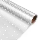 Jojofuny Cellophane Wrap Roll Clear White Dot Pattern Florist Paper Wrapper G...