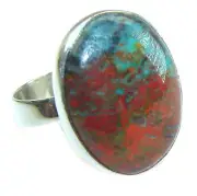 Sonora Jasper .925 Sterling Silver handcrafted Ring size 7 adjustable