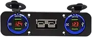 Fahgaer Flush Mount Anderson Plug Socket Double QC3.0 Metal USB Charger Panel for Caravan Boat Truck RV