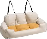 JISADER Pets Booster Car Seat Dog Car Seat Kennel Carrier Bed Washable Large Dog Car Soft Bed for Two Dogs, Kitty Large Dog, Length 120cm