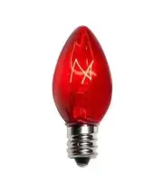 25 Red Incandescent Bulbs C7 Replacement Christmas Holiday for String Lights E12
