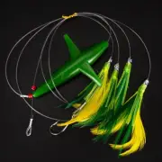 Dark Green and Blue Feather Trolling Skirt Essential Tuna Fishing Gear