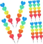 LALADEFIEE Cute Stackable Pencils Set 25pcs Boys and Girls Writing Pencils Heart Shape No Sharpening Fun Learning Tool