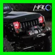 2007-2014 JEEP WRANGLER RED LED LIGHT HEADLIGHT HALO KIT (2 Rings) by ORACLE (for: Jeep)