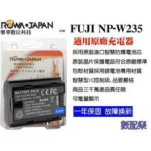 樂速配 ROWA 樂華 富士 FUJI NP-W235 W235 相機 電池 X-T4 XT4 相容原廠充電器