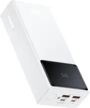 Baseus Star-Lord Digital Display Fast Charging Power Bank 20000mAh 65W - High Capacity Portable Charger for iPhone 15/15 Plus/15 Pro/15 Pro Max, Samsung Galaxy, iPad (White) (White, 20000mAh)