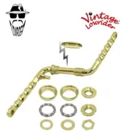 VINTAGE LOWRIDER 6 1/2" (165MM) BICYCLE 1 PIECE STEEL TWISTED CRANK GOLD W/ B.B