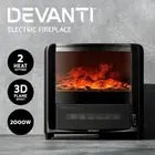 2000W Electric Fireplace Fire Heater 3D Flame Effect Space Heaters Indoor Black