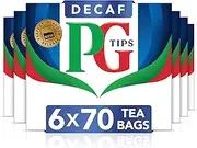 New! PG Tips Decaf 70, Pack of 6 (Total 420 Tea Bags), Smooth And Refreshing Tea Taste, Decaffeinated Black Tea