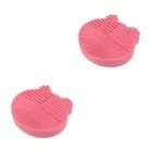 2 PCS Makeup Brush Storage Rack Cleaner Mat with Holder Cleaning Pad Miss