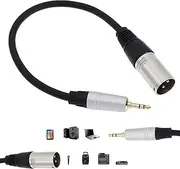 LYSAIMG 3.5mm to XLR Adapter Cable,Gold Plated Zinc Alloy Shell 3.5mm Mono Male to 3PIN XLR Male PVC Exterior Adapter Cable Electrical Accessories for Phone MP3,Player Laptop(0.3M)