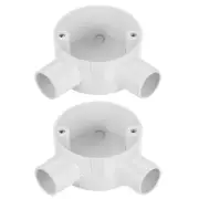 2Pcs PVC Conduit Box Junction Box 90° 2 Way 20mm M4 x 0.7 for Electronic Project