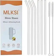 Replacement Glass Straws 40 oz for Stanley Adventure Travel Tumbler, 8 Pack Reusable Straws with Cleaning Brush Compatible with 40oz Stanley Water Jug/Cup