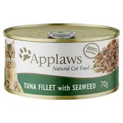 Applaws Natural Tuna Fillet with Seaweed in Broth Wet Cat Food Can 70g