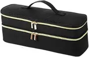 Blow Dryer Travel Carrying Case Storage Bag Large Capacity Hair Tool Organizer Double Layer, Black