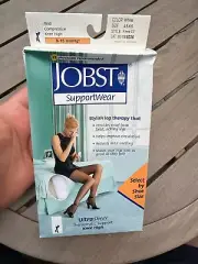 Jobst 8-15mmHg Compression Socks Knee CT 4.5-6.5 White 119235 New