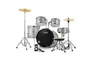 VEVOR Adult Drum Set 5-Piece 558.8mm Complete Full Size Drum Kit Stand Silver