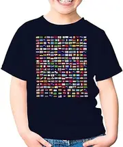 [SDVN] Flags of The Countries of The World 287 Flag International Pride Unisex Kids Shirt Gift Boy Girl Youth T-Shirt (Navy;L)
