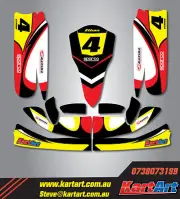 TonyKart OTK M4 go kart full custom KART ART sticker kit NERO STYLE / graphics