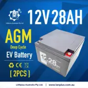 2x 12V 28AH AGM Deep Cycle Rechargeable EV Battery 4WD Boat Solar SLA Battery