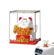 Solar Car Cat,Lucky Cat Waving Arm Car Statue Decorations | Chinese Lucky Cat Decor, Exquisite Waving Good Luck Wealth Figurine for Bedroom, Offices