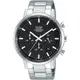 ALBA 雅柏 簡約不鏽鋼三眼計時錶-銀42mm (AT3D33X1) 男錶 鋼帶錶