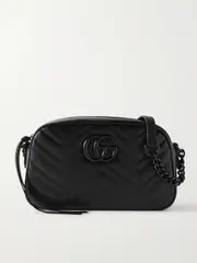 [Gucci] Gucci - Gg Marmont Camera 2.0 Mini Quilted Leather Shoulder Bag - Black - One size One size Black