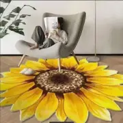 Sunflower Pattern Living Room Carpet Irregular Anti-slip Mat Living Room