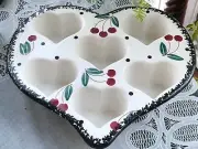 CHAPARRAL CERAMIC HANDPAINTED MUFFIN PAN - CHERRIES