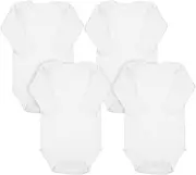 [WESIEVYA] 4pcs Summer Clothes Outfit Girl Newborn Clothes Boy Clothes Babygirl Clothes Romper 0-3 Months Jumpsuit Newborn Summer Clothes Boy White Cotton