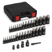 38PCS 1/4" 3/8" 1/2" Drive Allen Hex Bit Socket Set, SAE/Metric, Includes Pow...