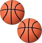 2 Pcs Mini Basketball Inflatable Rubber Basketball for Parent Interactive Play for Home Games Diameter Fun Educational Activity for Boys and Orange