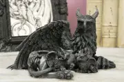 Ebros Griffin Gargoyle Figurine Griffon Family Mother & Baby Hatchlings Statue