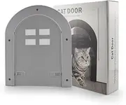 Wall Mounted Cat Door, Small Pet Door, Cat Door - Stylish no-Flap cat Interior Door for Average Sized Cats Weighing up to 20 pounds, Easy DIY Setup (White)