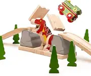 T-Rex Bursting Bridge, Wooden Toys, Dinosaur Toys, Bigjigs Train Accessories, Dinosaur Track, Wooden Train Sets, Trains for Kids, Bigjigs Trains
