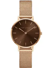 [Mon Choux] L'Essential Espresso Rose Gold Mesh Watch 36mm in Multi