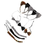 Halloween 9pcs Leopard Ears Costume Cosplay Suit for Party Cartoon Costumes for