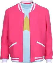 [Newhui] Mens Steven Pink Jacket Hoodie Varsity Baseball Cosplay Casual Coat Costume