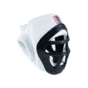 Proforce Headgear with Face Cage Shield Karate Tae Kwon Do Sparring - White