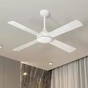 Vevare 52 Inch Modern White Indoor Ceiling Fan with Remote Control, 4 Blades, 3 Speeds, Timer, Reverse Mode