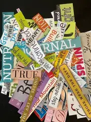 words & phrases cutouts 100 for junk journal, vision board, collage, smash books