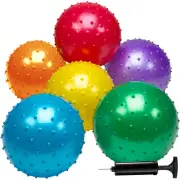 Knobby Balls - (Pack of 6) Bulk 7 Inch Sensory Balls and Spiky Massage Balls ...