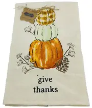 Mud Pie Give Thanks Kitchen Flour Sack Towel 2021 Thanksgiving Fall
