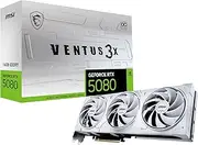 MSI Gaming RTX 5080 16G Ventus 3X OC White Graphics Card (16GB GDDR7, 256-bit, Extreme Clock TBD MHz, DisplayPort x 3 2.1a, HDMI 2.1b, NVIDIA Blackwell Architecture)