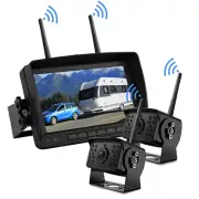 2x 1080P Digital Wireless IR Rear View Backup Camera+7" DVR Monitor For RV Truck