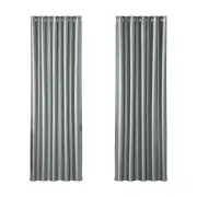 2X Blockout Curtains Blackout Window Curtain Eyelet 180x213cm Grey Shine