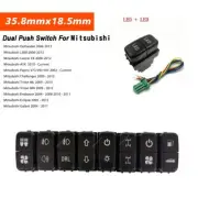 Dual Push Switch Button Fog Lights For Mitsubishi w/Wire (LED&LED)
