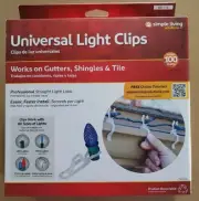 Simple Living Universal Light Clips Set of 100 Works on Gutters Shingles & Tile